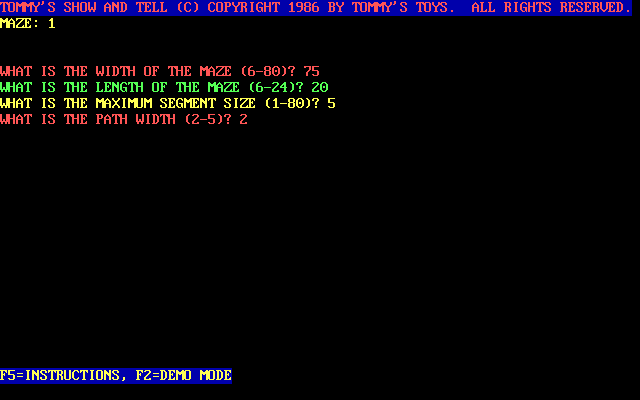 Tommy's Show And Tell Maze Generator 1